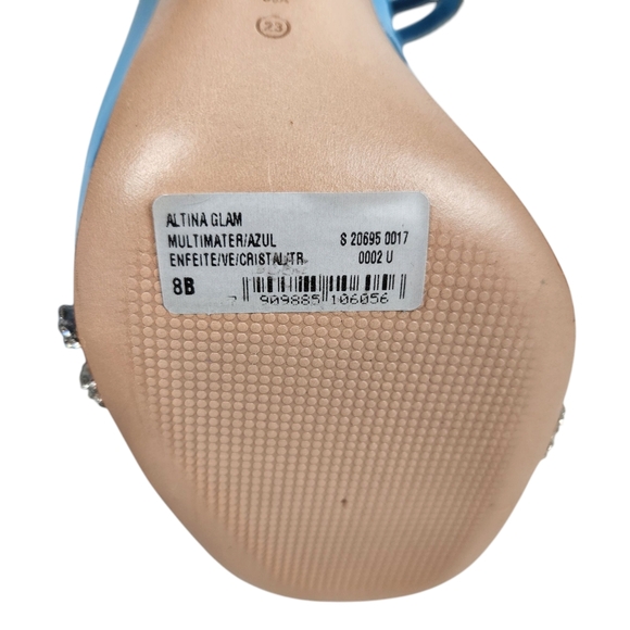 Schutz Altina Glam NWOT Blue Embellished Jeweled Stiletto Heel Prom Women Size 8 - Picture 12 of 14